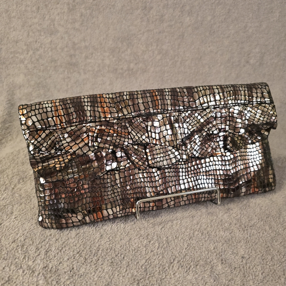 Hobo The Original Women Mosaic Metallic Faux Leather Multicolored Clutch